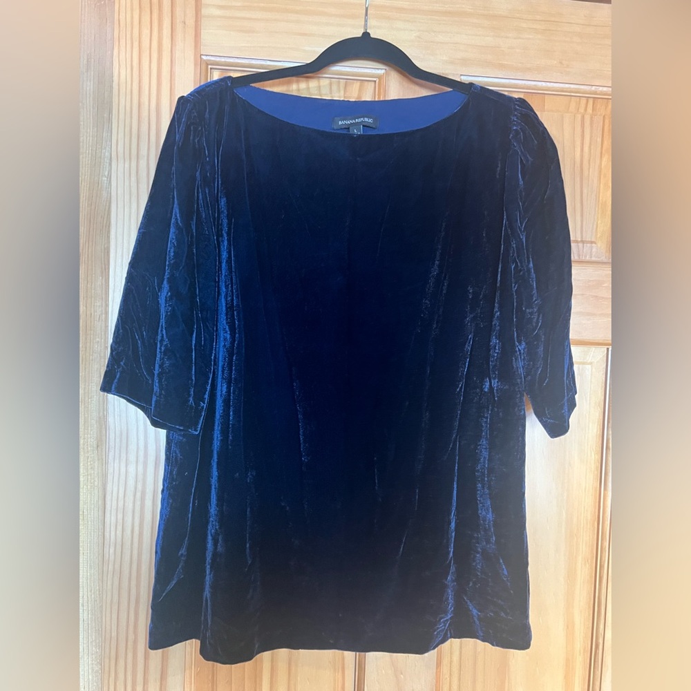 Banana Republic Navy Velvet Top
